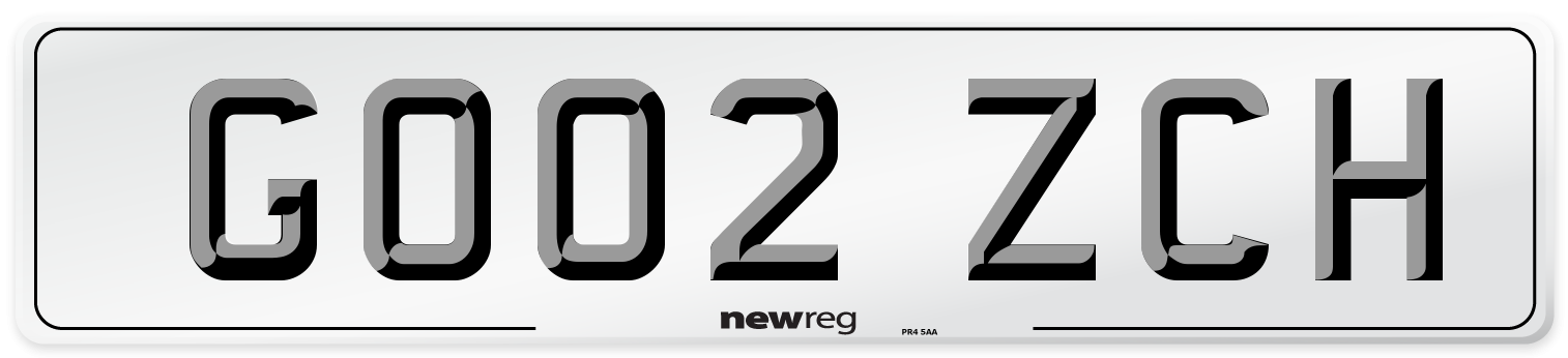 GO02 ZCH Number Plate from New Reg